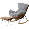 LSLYTQ Living Room Reclining Rocking Chair, Rocking Chair with Foot Stool, Balcony Relaxing Chair, Armchair, Soft Leather Chair, Bedroom Lounge Living Room Reading Chair