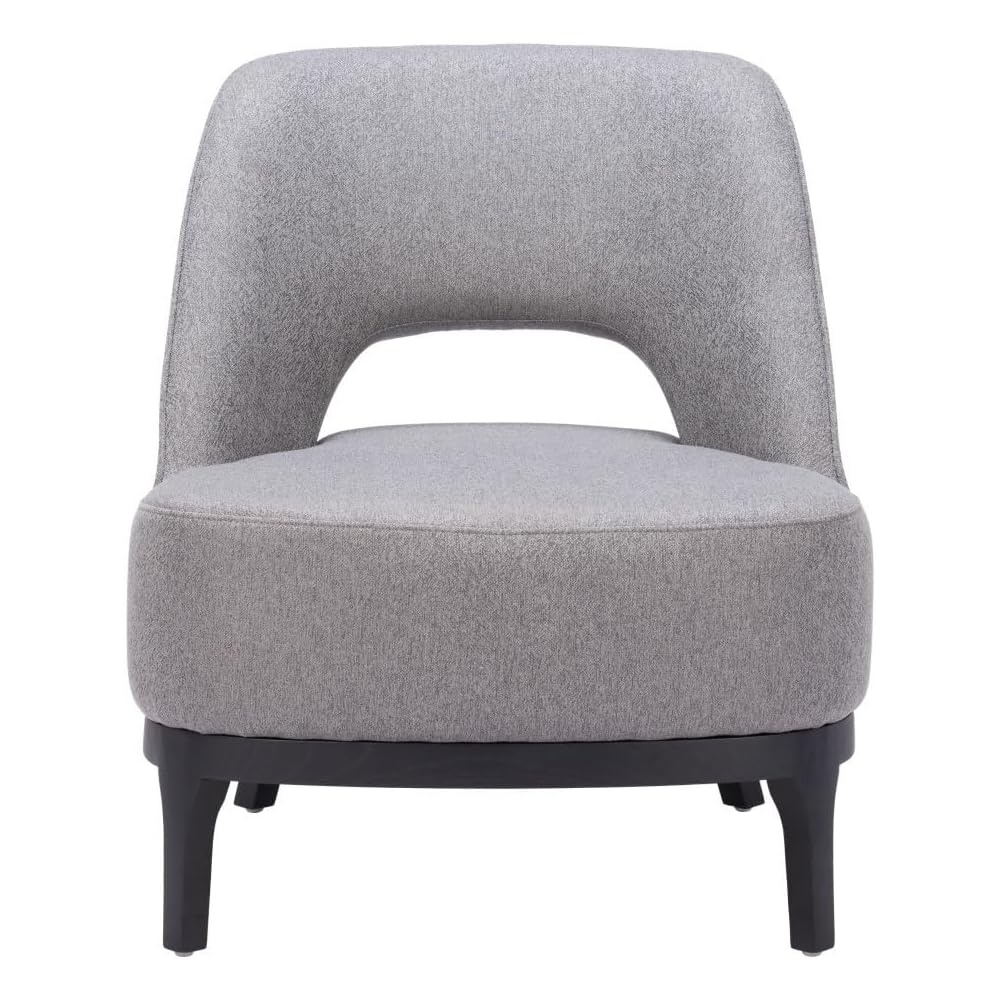 26" Gray and Black Fabric Lounge Chair