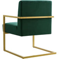 Fashion Velvet Accent Chair with Gold Metal Stand-Jade