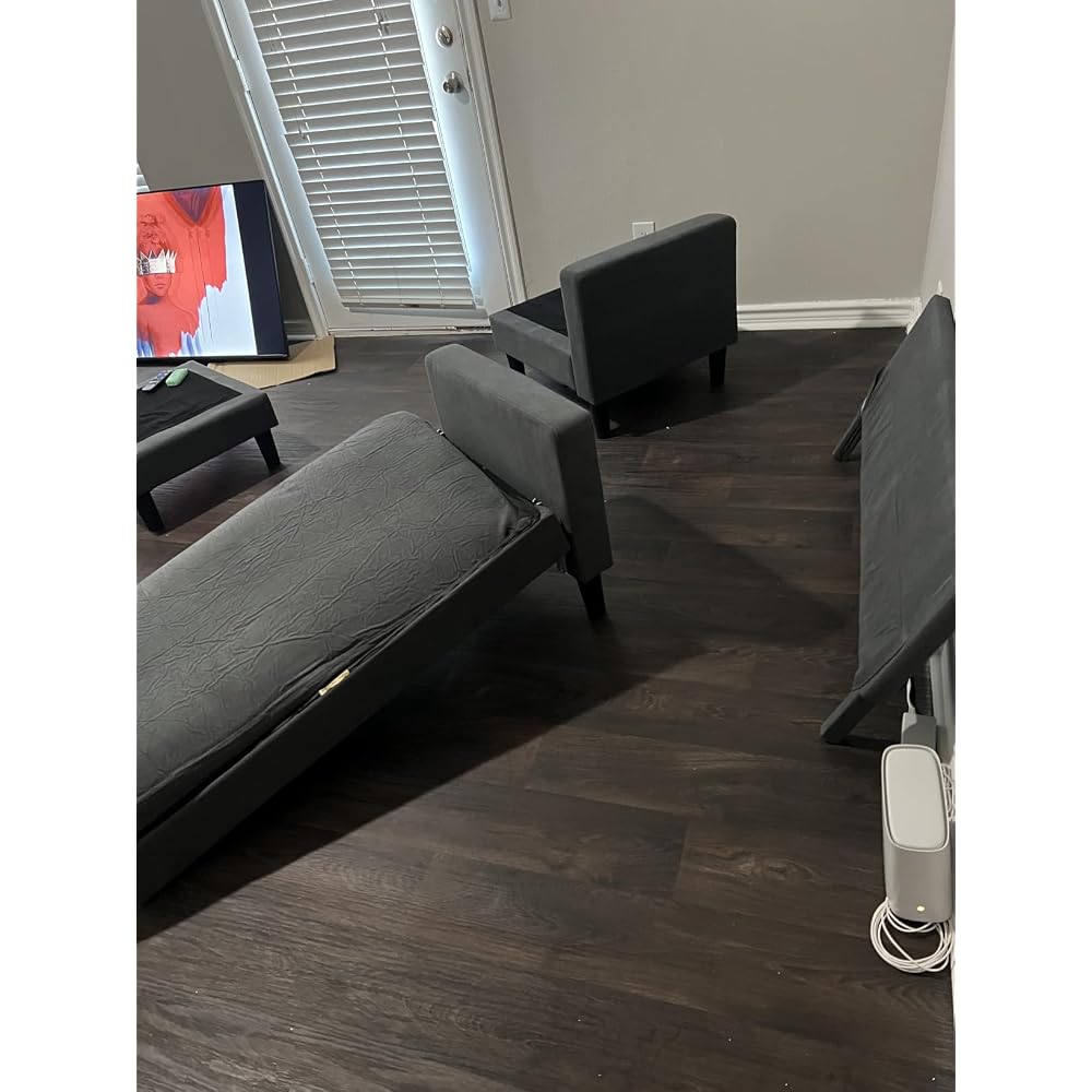 73.6" L-Shaped Small Sectional Sofa with Ottoman, Gray