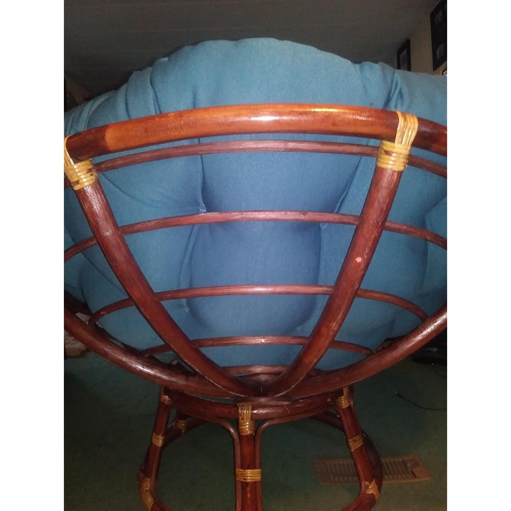 Solid Twill Papasan Chair Cushion, 52" x 6" x 52", Burgundy