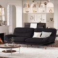 67'' Convertible Futon Sofa Bed, Modern Linen Loveseat, Black