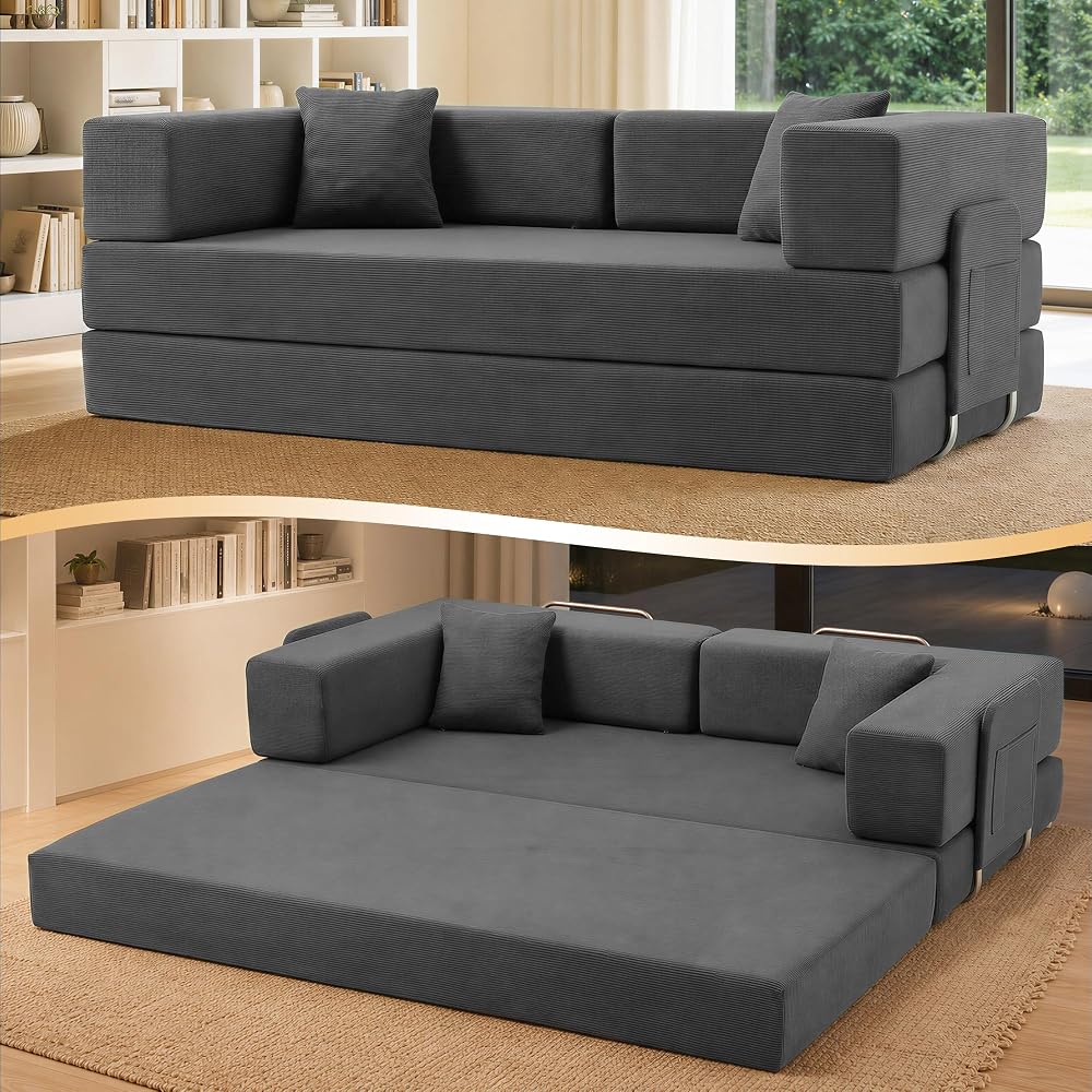 78.8" Convertible Sofa Bed, Boneless Couch for Living Room