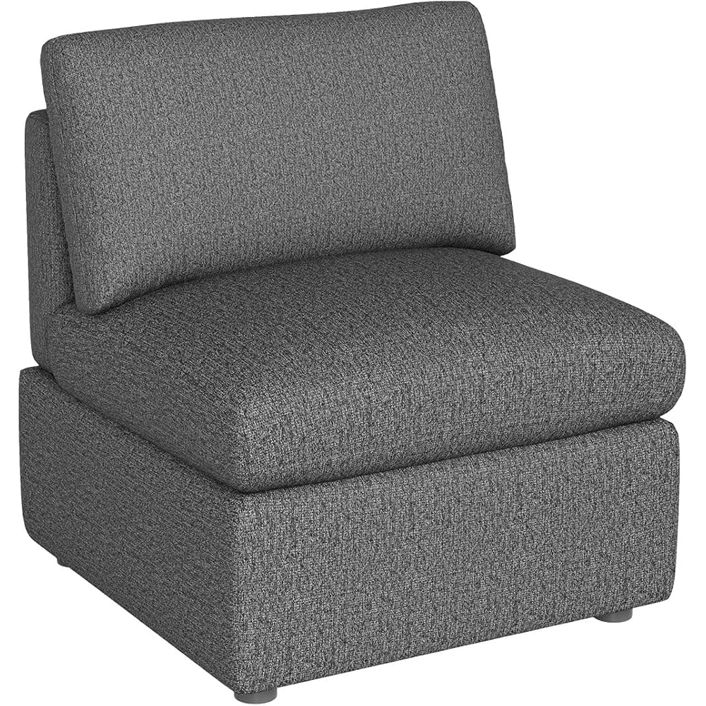 Sofa Couch Deep Seat Sofa Couch 1-Seat Convertible Sofa Modular Sectional Sofa Couch for Living Room Bedroom Home Office, Dark Gray