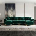 114" U-Shaped Modular Sectional Sofa for Living Room, Green