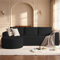 104.92" L-Shaped Sectional Sofa with Chaise, Boneless Comfy Corduroy Fluffy Couch with Deep Seat,Headrests, Compression Sofa for Living Room, No Assembly