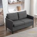 Dark Grey Linen Small Couch Loveseat, 2-Seat Sofa for Living Room