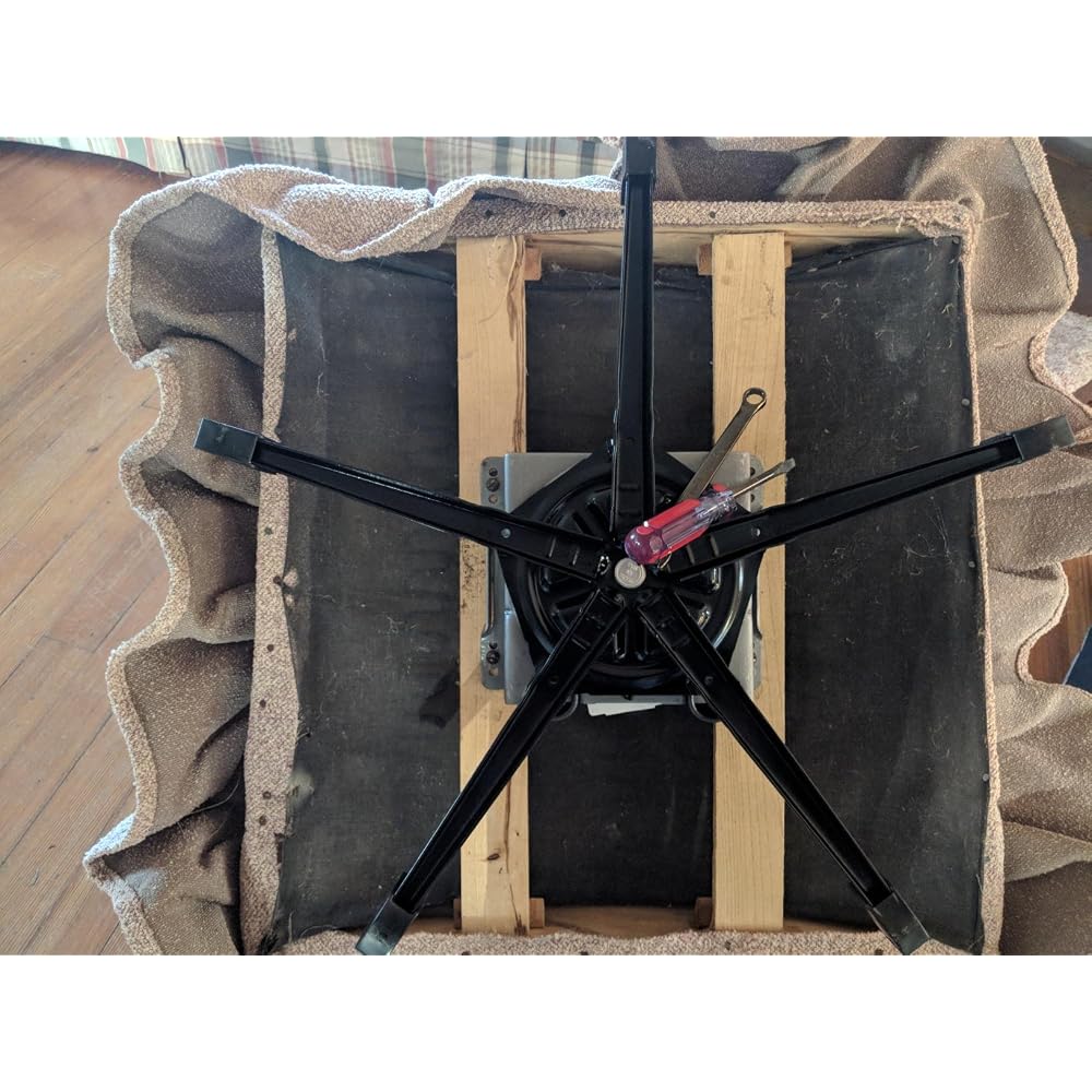 25" Replacement Recliner Base w/pitched Swivel Rocker Box Plate, 5-Leg w/caps - S5510